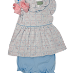 Ruffle Neck Bloomer Set - USA Flags Girls Sets Sage & Lilly