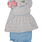 Ruffle Neck Bloomer Set - USA Flags Girls Sets Sage & Lilly