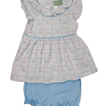 Ruffle Neck Bloomer Set - USA Flags Girls Sets Sage & Lilly