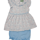 Ruffle Neck Bloomer Set - USA Flags Girls Sets Sage & Lilly
