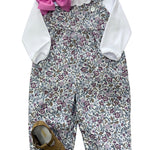 Ruffled Overall - Margaux Floral Girls Bubbles + Rompers Little English