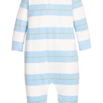 Rugby Polo Romper - Fondren Stripe - Sugar Babies Children's Boutique/Meg's Shoppe