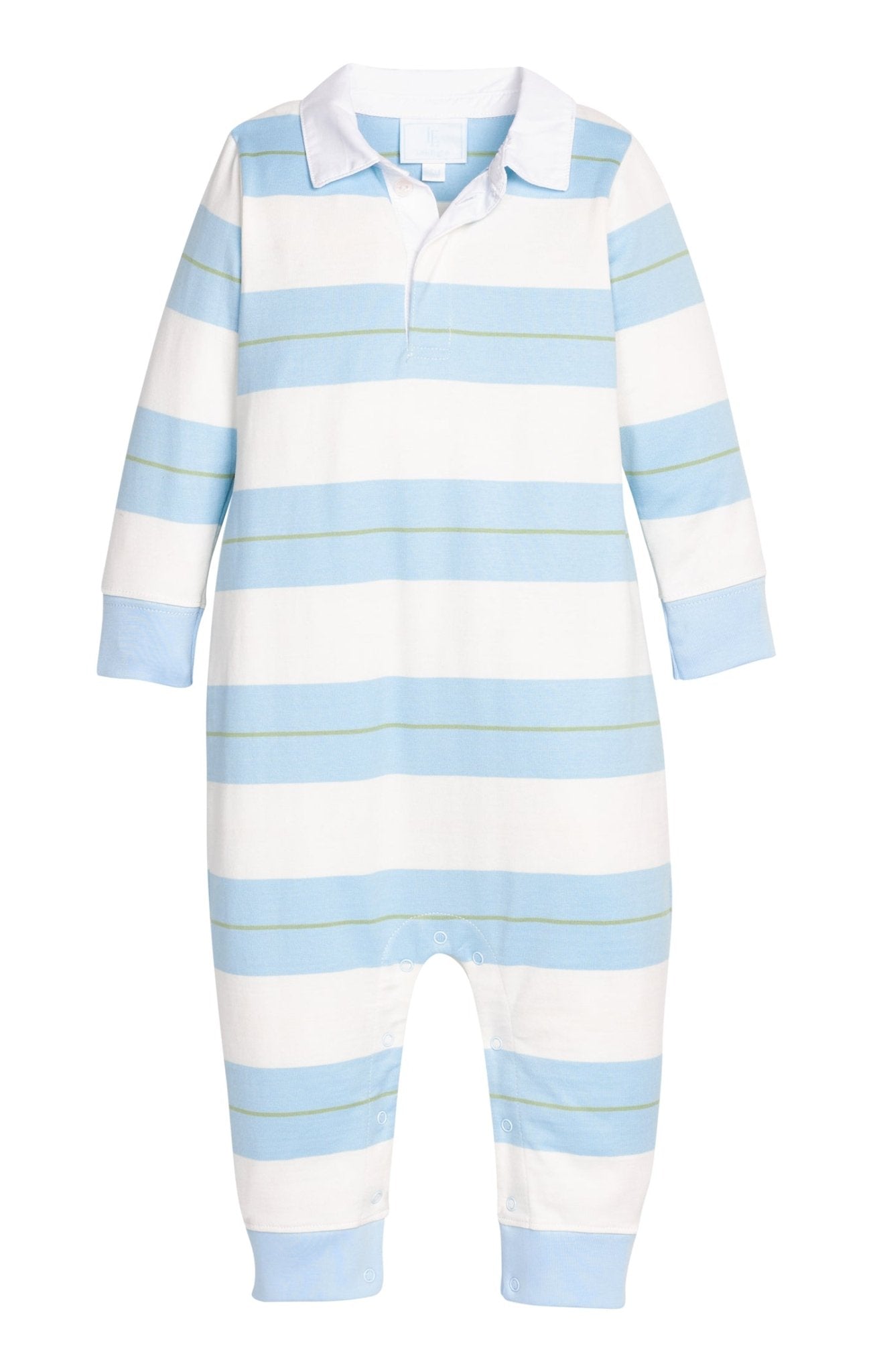 Rugby Polo Romper - Fondren Stripe - Sugar Babies Children's Boutique/Meg's Shoppe