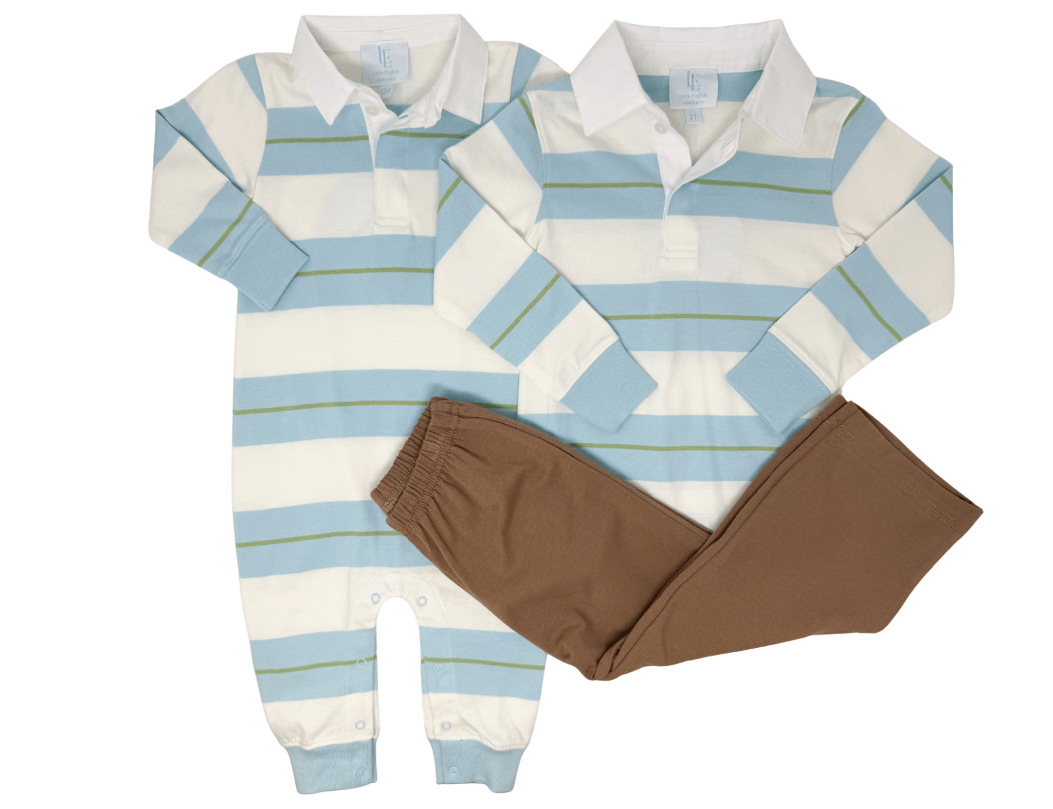Rugby Polo Romper - Fondren Stripe - Sugar Babies Children's Boutique/Meg's Shoppe