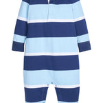 Rugby Polo Romper - Varsity Stripe - Sugar Babies Children's Boutique/Meg's Shoppe