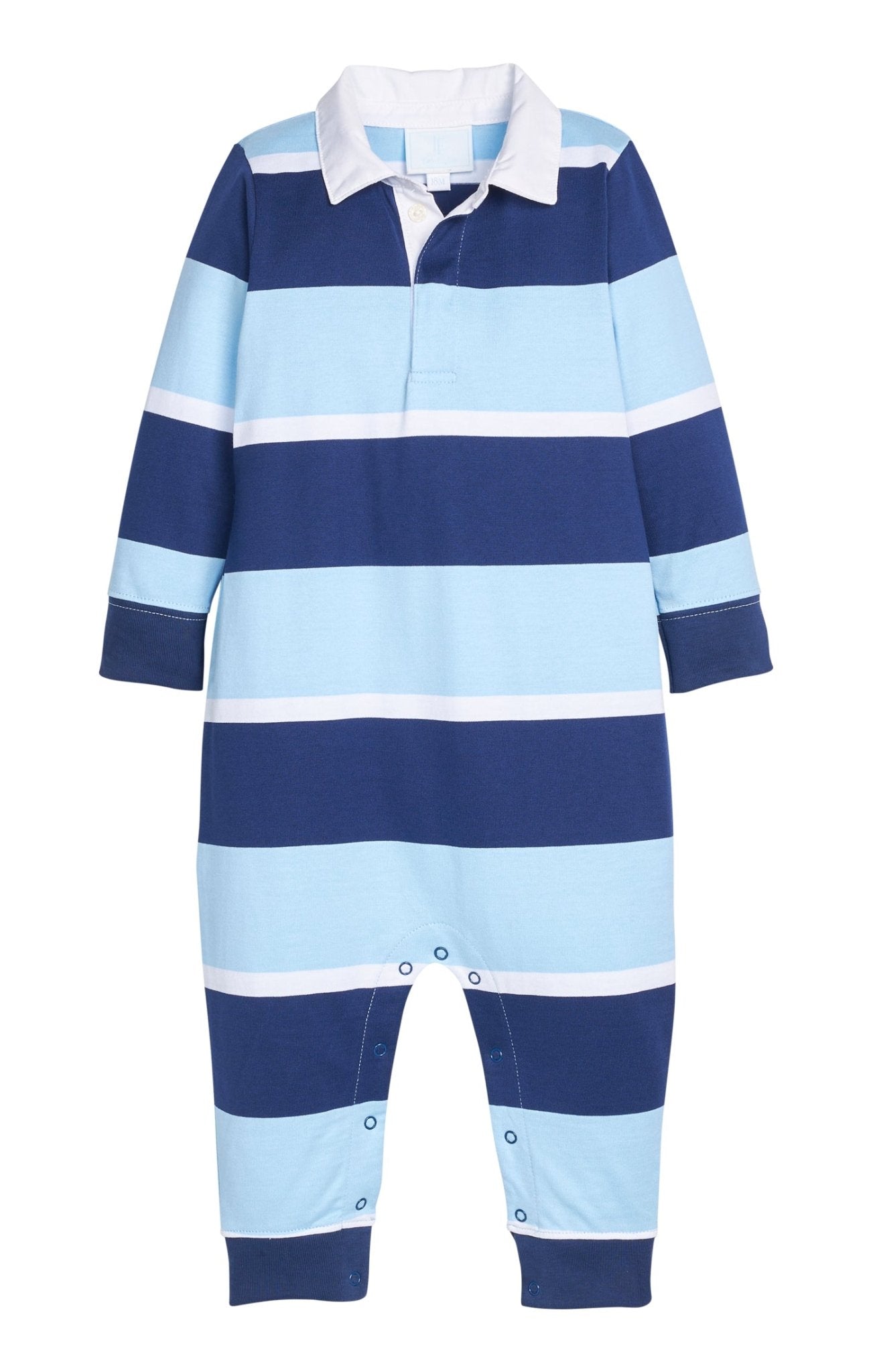 Rugby Polo Romper - Varsity Stripe - Sugar Babies Children's Boutique/Meg's Shoppe