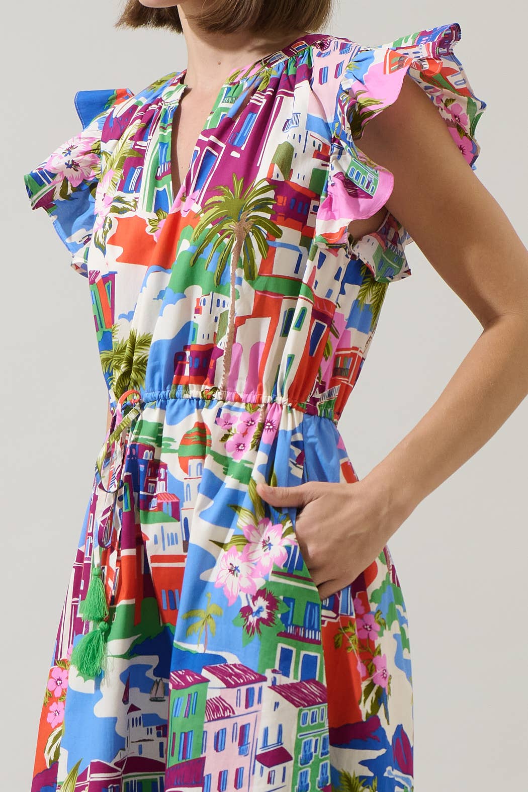 Rumi Town Ruffle Midi Dress Long Dresses Sugarlips