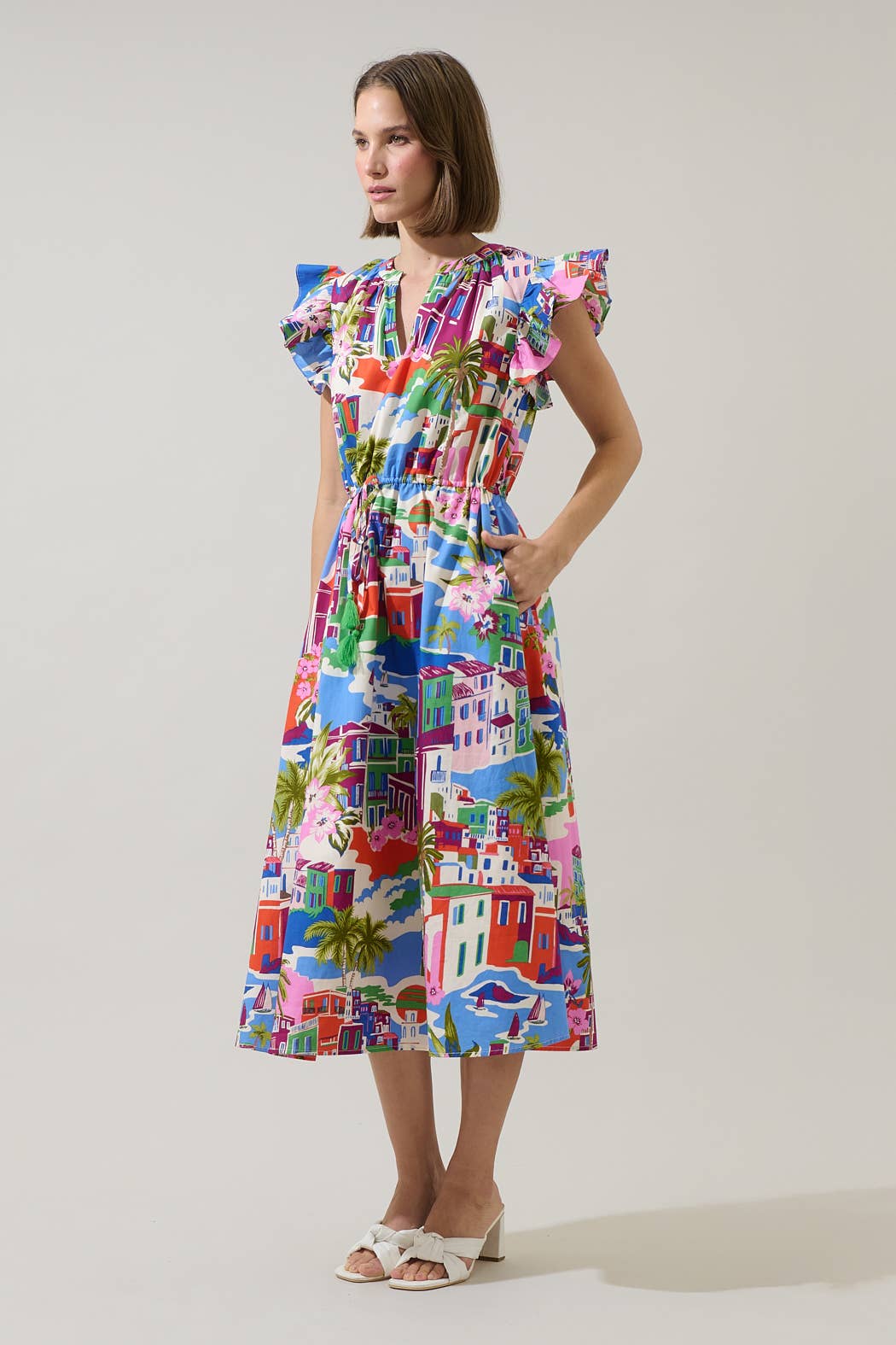 Rumi Town Ruffle Midi Dress Long Dresses Sugarlips