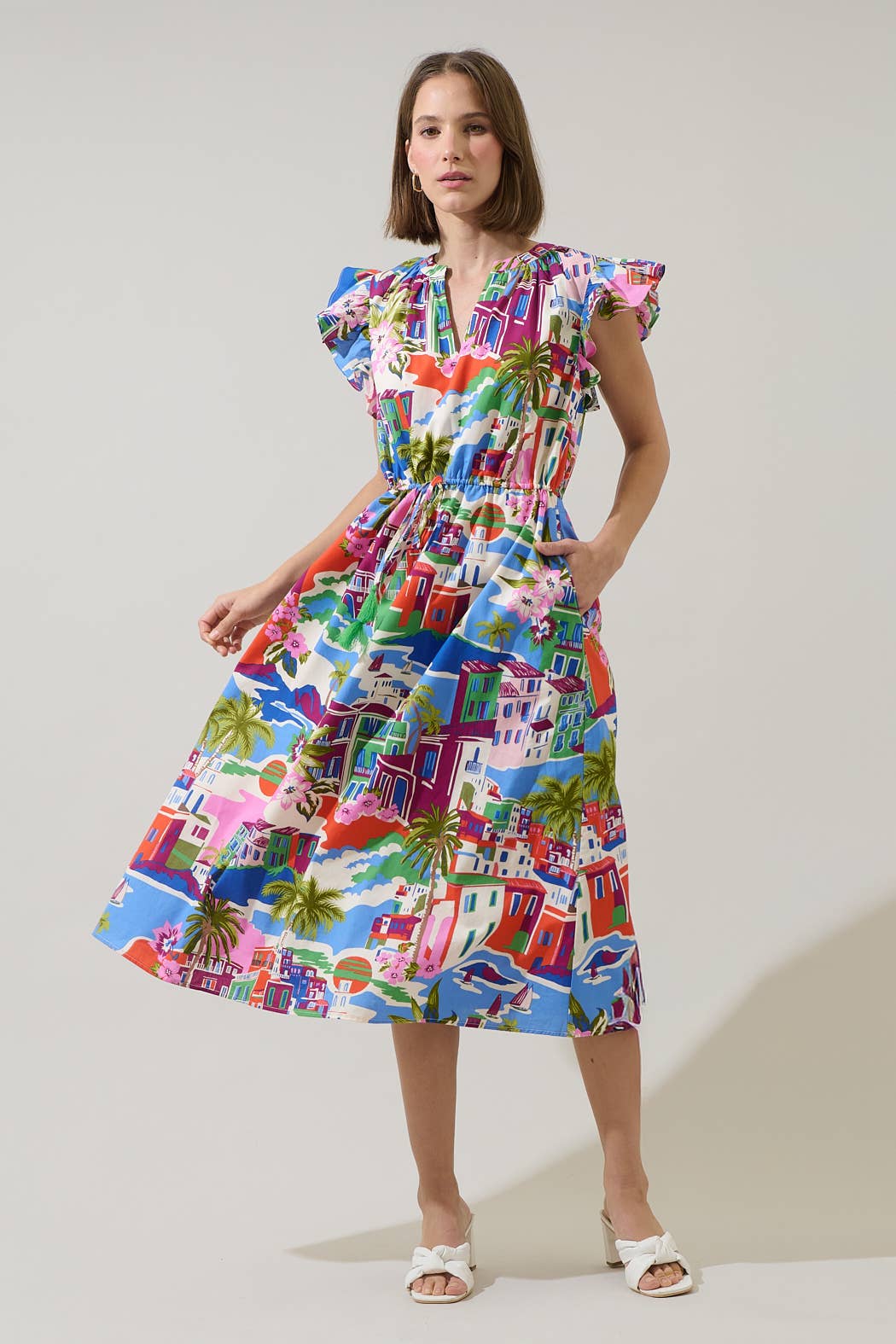 Rumi Town Ruffle Midi Dress Long Dresses Sugarlips