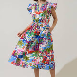 Rumi Town Ruffle Midi Dress Long Dresses Sugarlips
