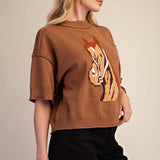 Saddle Up Short Sleeve Sweater - Sugar Babies Children's Boutique/Meg's Shoppe