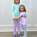 Sadie Scallop Legging - Frosted Floral Girls Pants + Leggings Set Athleisure
