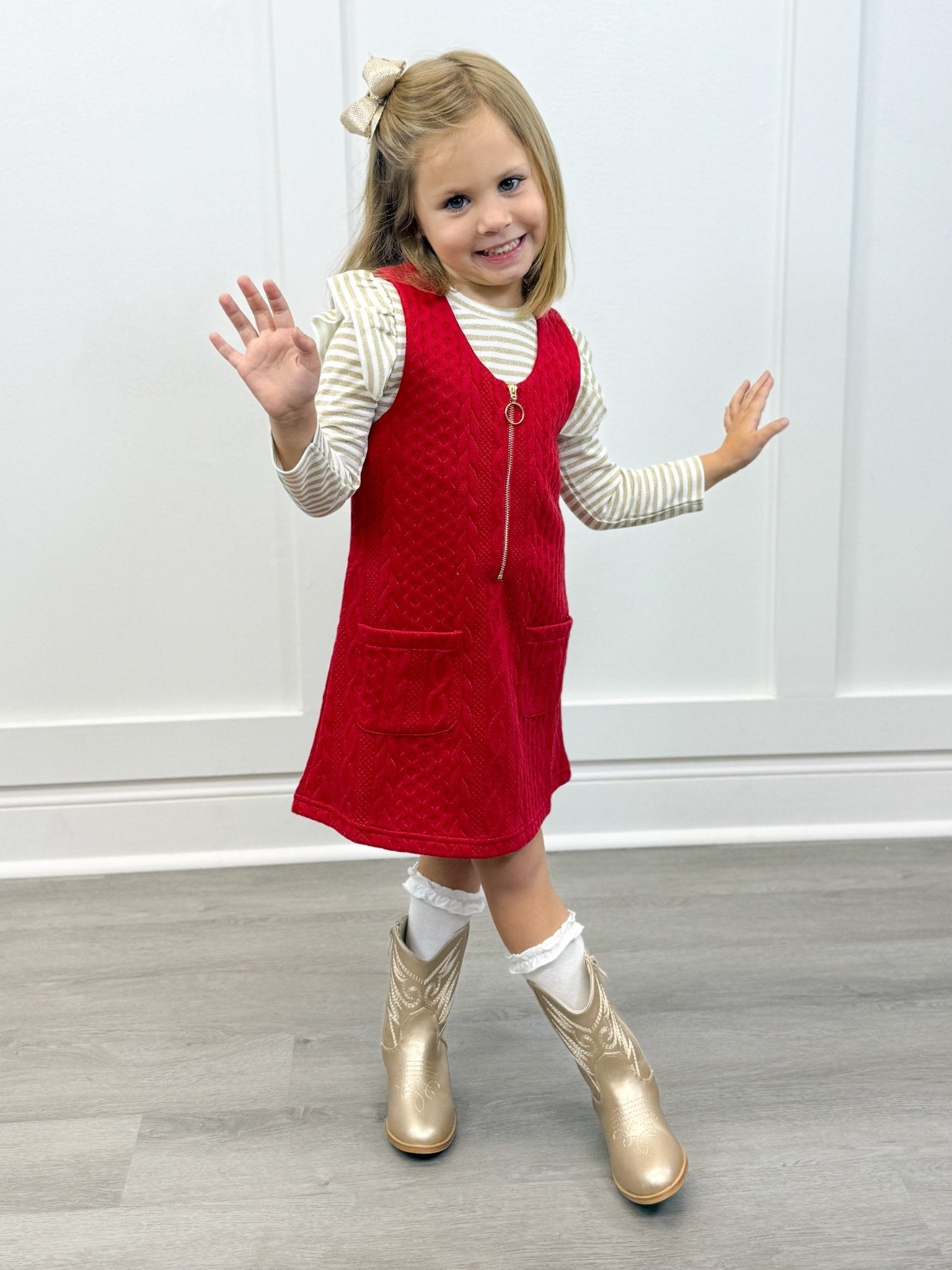 Sadie Top - Gold Stripe - Sugar Babies Children's Boutique/Meg's Shoppe