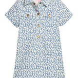 Safari Popover Dress - French Blue Corduroy - Sugar Babies Children's Boutique/Meg's Shoppe