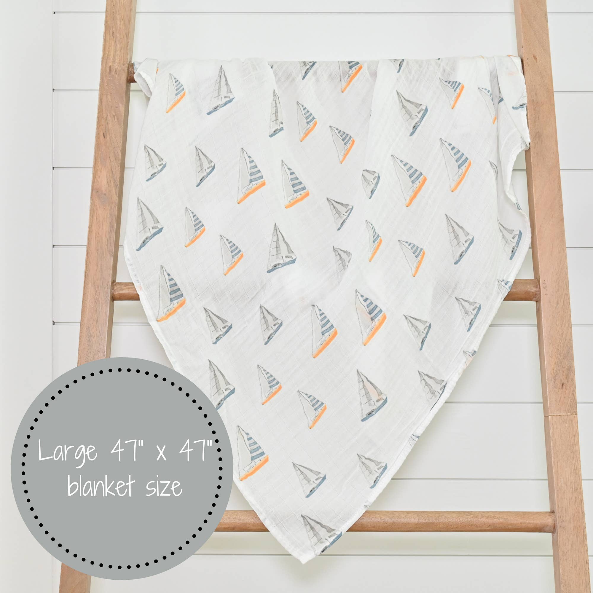 Sailing Away Baby Muslin Swaddle Blanket Baby Accessories LollyBanks
