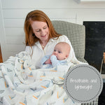 Sailing Away Baby Muslin Swaddle Blanket Baby Accessories LollyBanks