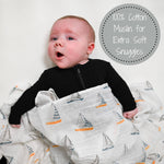 Sailing Away Baby Muslin Swaddle Blanket Baby Accessories LollyBanks