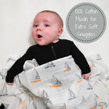 Sailing Away Baby Muslin Swaddle Blanket Baby Accessories LollyBanks