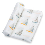 Sailing Away Baby Muslin Swaddle Blanket Baby Accessories LollyBanks