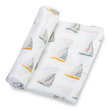 Sailing Away Baby Muslin Swaddle Blanket Baby Accessories LollyBanks