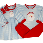 Santa Applique L/S Dress Girls Play Dresses Three Sisters