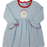 Santa Applique L/S Dress Girls Play Dresses Three Sisters