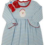 Santa Applique L/S Dress Girls Play Dresses Three Sisters