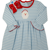 Santa Applique L/S Dress Girls Play Dresses Three Sisters