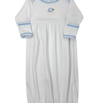 Santa Baby Embroidered Gown - Lt. Blue Baby Sleepwear Magnolia Baby