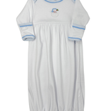 Santa Baby Embroidered Gown - Lt. Blue Baby Sleepwear Magnolia Baby