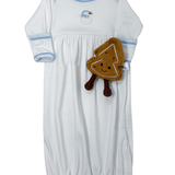Santa Baby Embroidered Gown - Lt. Blue Baby Sleepwear Magnolia Baby