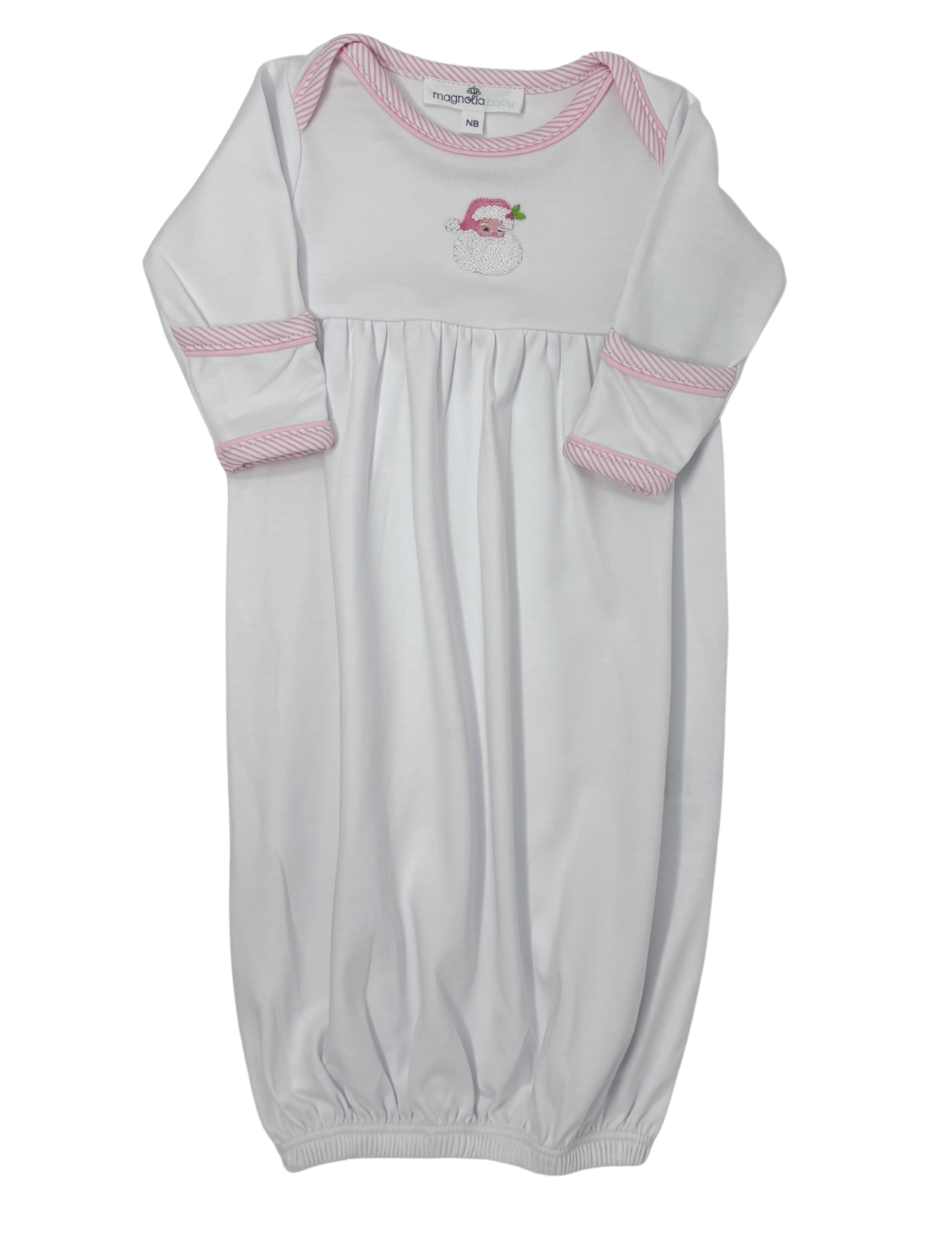 Santa Baby Embroidered Gown - Pink - Sugar Babies Children's Boutique/Meg's Shoppe