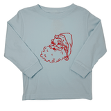 Santa L/S Shirt - Lt. Blue Boys Tees Mustard & Ketchup
