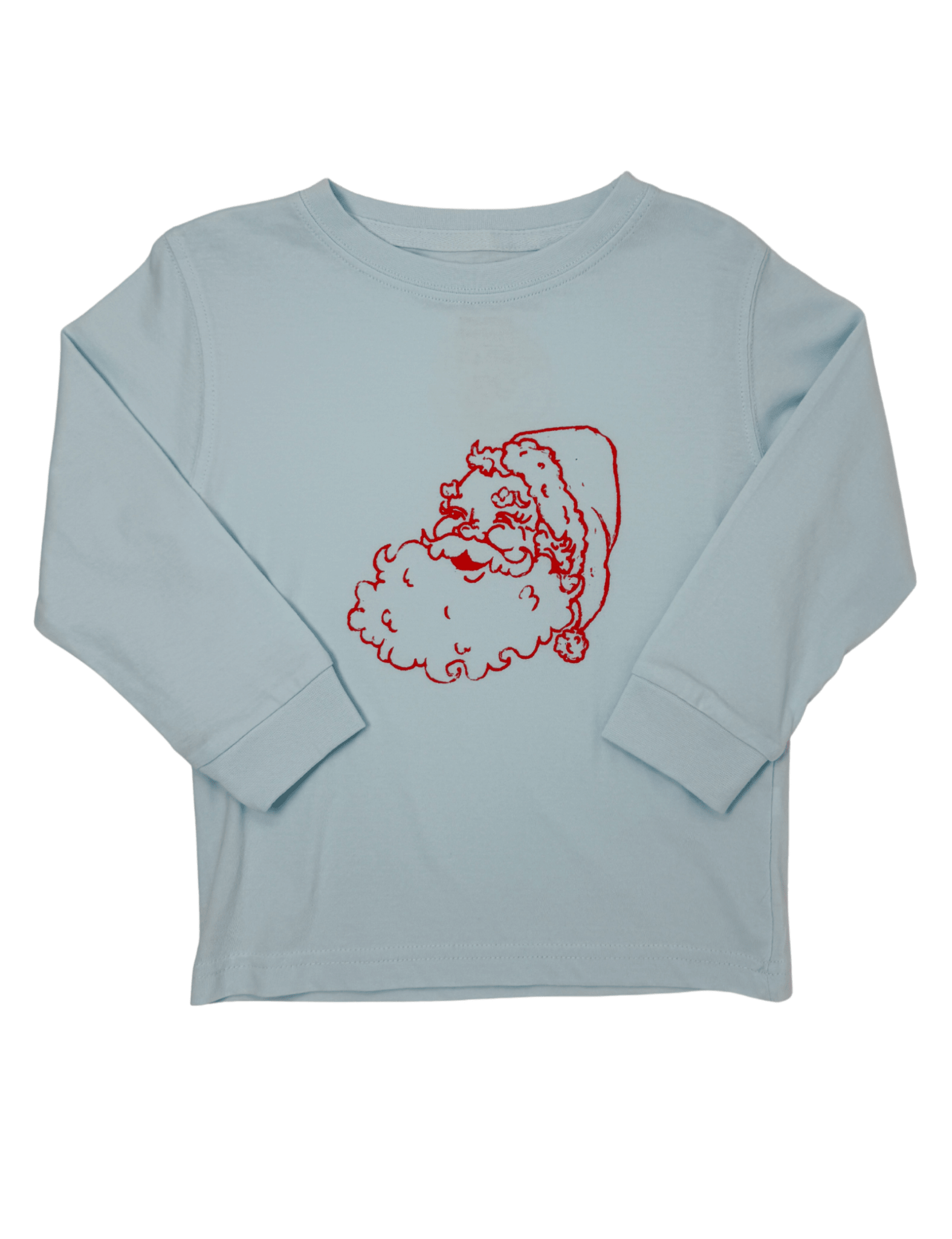 Santa L/S Shirt - Lt. Blue Boys Tees Mustard & Ketchup