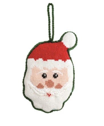 Santa Needlepoint Ornament Seasonal Mudpie