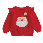 Santa Sequin Sweatshirt Girls Sweaters + Sweatshirts Mudpie