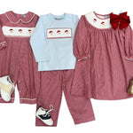 Santa Smocked Boys Pant Set Boys Sets Three Sisters
