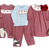 Santa Smocked Boys Pant Set Boys Sets Three Sisters