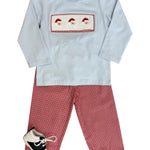 Santa Smocked Boys Pant Set Boys Sets Three Sisters