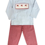 Santa Smocked Boys Pant Set Boys Sets Three Sisters