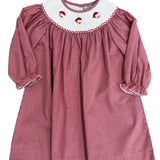 Santa Smocked L/S Bishop Girls Occasion Dresses Three Sisters