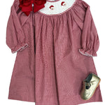 Santa Smocked L/S Bishop Girls Occasion Dresses Three Sisters