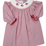Santa Smocked L/S Bishop Dress Girls Occasion Dresses Three Sisters