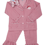 Santa Stripe Ruffle Pajamas Kids Pajamas Sweet Dreams