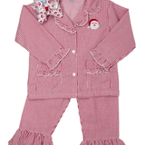 Santa Stripe Ruffle Pajamas Kids Pajamas Sweet Dreams