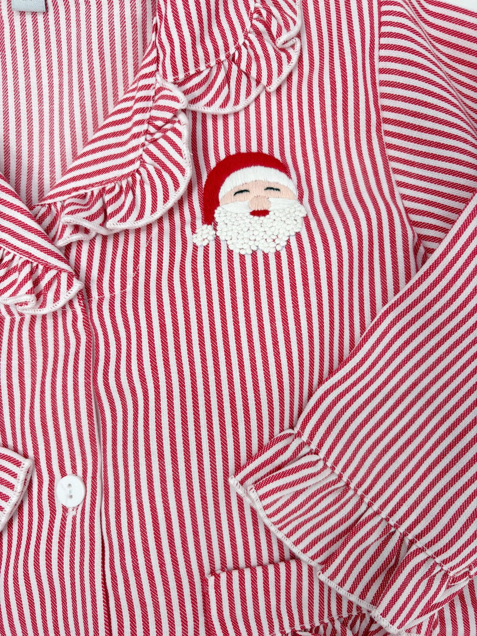 Santa Stripe Ruffle Pajamas Kids Pajamas Sweet Dreams