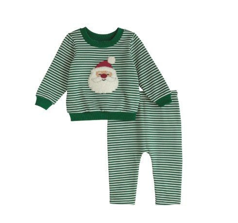 Santa Stripe Two-Piece Set Boys Sets Mudpie