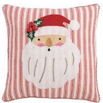 Santa Whimsy Christmas Embroidered Pillow Seasonal Mudpie