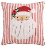 Santa Whimsy Christmas Embroidered Pillow Seasonal Mudpie