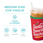 Santa's Favorite Teacher Iced Cup Coolie - Medium - Sugar Babies Children's Boutique/Meg's Shoppe
